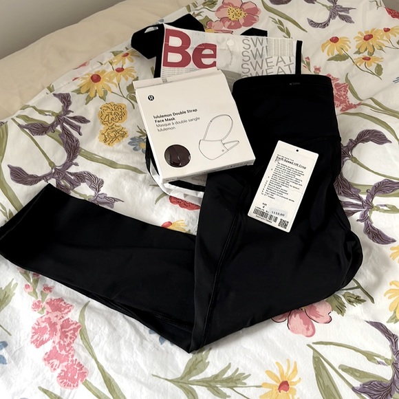 lululemon athletica Pants - NWOT Lululemon Swift Speed HR CROP 21” w/Face Mask